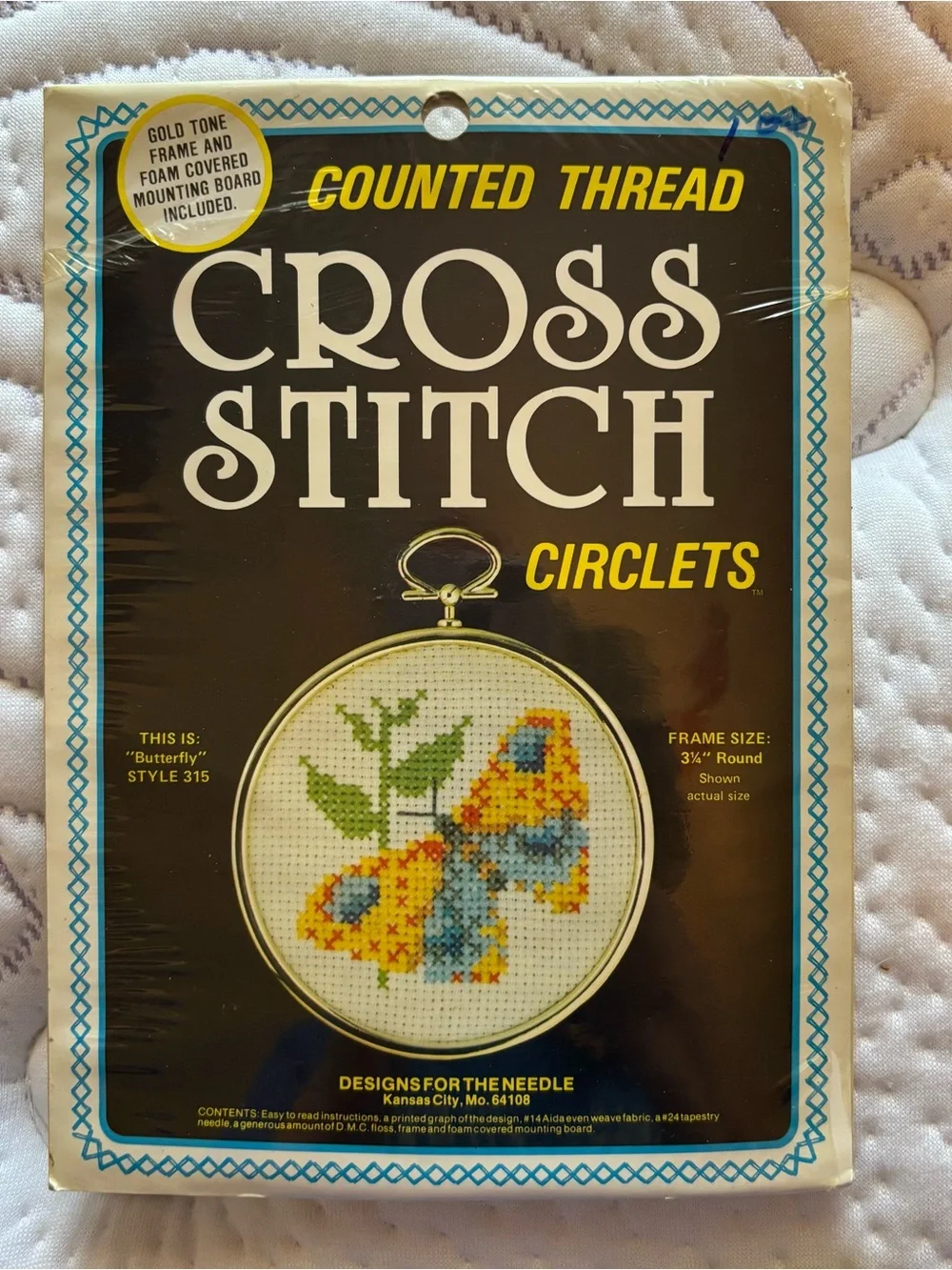 Vintage Cross Stitch Butterfly Circlet Kit